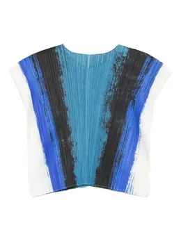 Pleats Please Issey Miyake: Топ с абстрактным принтом 