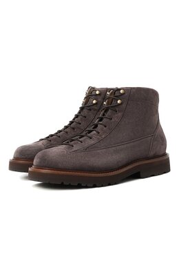 Brunello Cucinelli: Серые ботинки 