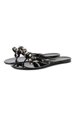 Valentino: Чёрные шлёпанцы  Rockstud