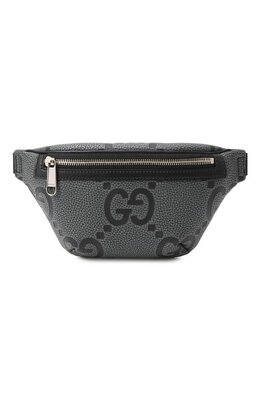 Gucci: Серая поясная сумка  GG