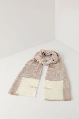Calvin Klein: Бежевый шарф 