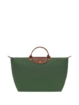 Longchamp: Тёмная сумка-шоппер  Le Pliage