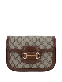 Gucci: Бежевая сумка  Horsebit 1955