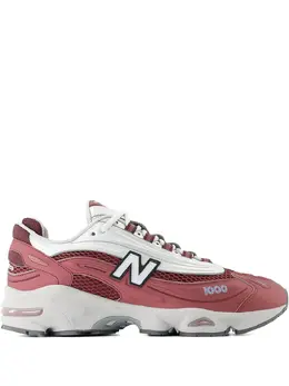 New Balance: Бордовые кроссовки 