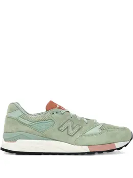 New Balance: Зелёные кроссовки 