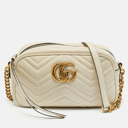 Gucci: Белая сумка  GG Marmont