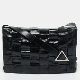Bottega Veneta: Чёрная сумка  Maxi Intrecciato