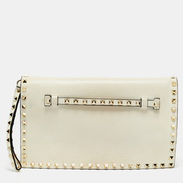 Valentino: Белый клатч  Rockstud