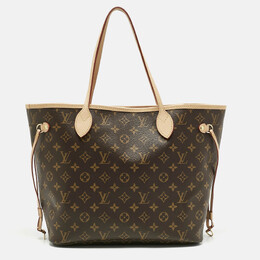 Louis Vuitton: Коричневая сумка  Neverfull MM
