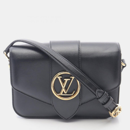 Louis Vuitton: Чёрная сумка через плечо 