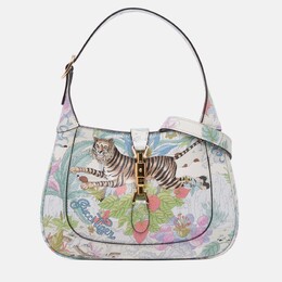 Gucci: Голубая сумка через плечо  Jackie