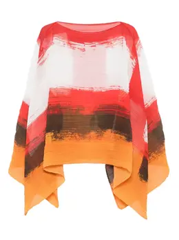 Pleats Please Issey Miyake: Топ с абстрактным принтом 