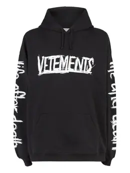 VETEMENTS: Чёрная толстовка  World Tour