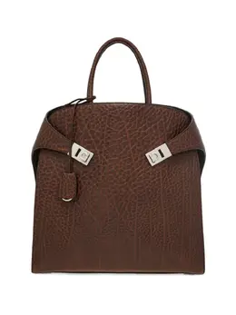 Ferragamo: Коричневая сумка-шоппер  Gancini