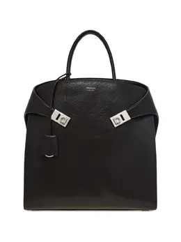 Ferragamo: Тёмная сумка-шоппер  Gancini