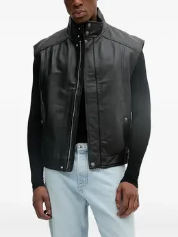 Versace Jeans Couture: Кожаный жилет 
