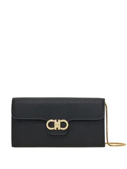 Ferragamo: Чёрный кошелёк  Gancini