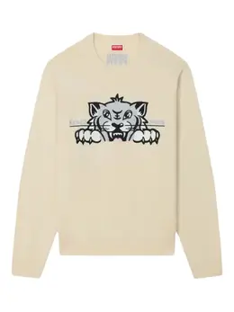 Kenzo: Белый свитер  Tiger