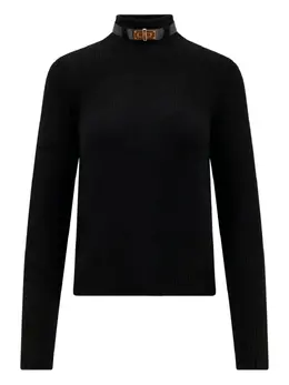 Elisabetta Franchi: Кожаный свитер 