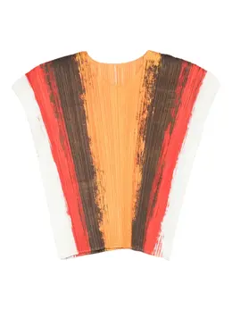 Pleats Please Issey Miyake: Топ в полоску 