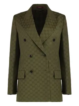 Gucci: Зелёный жакет  GG