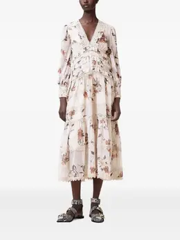 AllSaints: Платье с растительным принтом 
