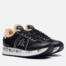 Premiata: Чёрные кроссовки  Conny