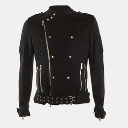 Balmain: Чёрная куртка  Biker