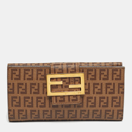 Fendi: Коричневый кошелёк  Forever