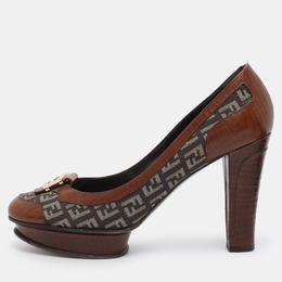 Fendi: Коричневые туфли  Zucca