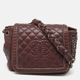 Chanel: Бордовая сумка 