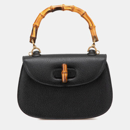 Gucci: Чёрная сумка  Bamboo