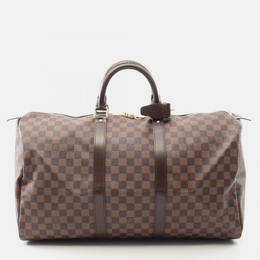 Louis Vuitton: Коричневая спортивная сумка  Keepall 50