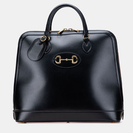 Gucci: Чёрная спортивная сумка  Horsebit 1955