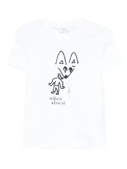 Maison Kitsuné: Белая футболка 