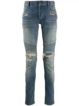 Balmain: Рваные джинсы 