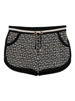 Balmain: Чёрные шорты 