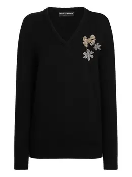 Dolce & Gabbana: Свитер с v-образным вырезом 
