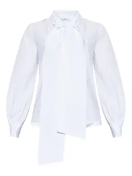 Max Mara: Рубашка с бантом 