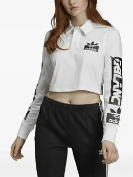 adidas: Белое поло 