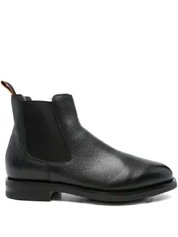 Santoni: Чёрные ботинки 