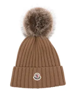 Moncler: Коричневая шапка 