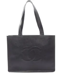 CHANEL Pre-Owned: Чёрная сумка-шоппер 