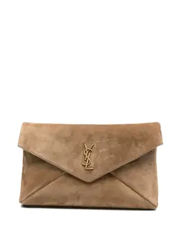 Saint Laurent: Бежевый клатч 