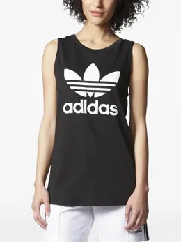 adidas: Чёрная майка  Trefoil