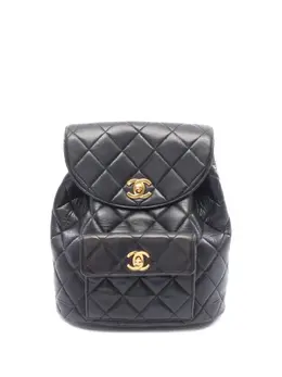 CHANEL Pre-Owned: Чёрный рюкзак 