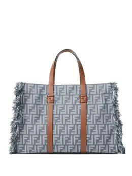 FENDI: Голубая сумка-шоппер  FF