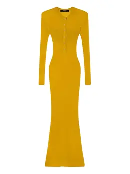 Versace: Платье с длинным рукавом 