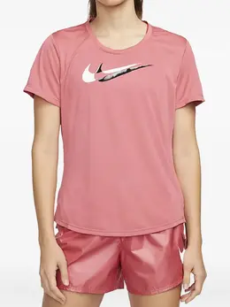 Nike: Розовая футболка  Dri-FIT Swoosh