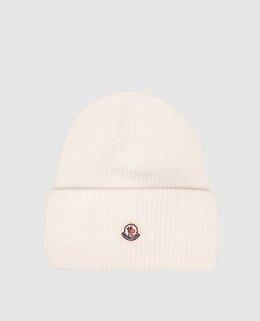 Moncler: Белая шапка 